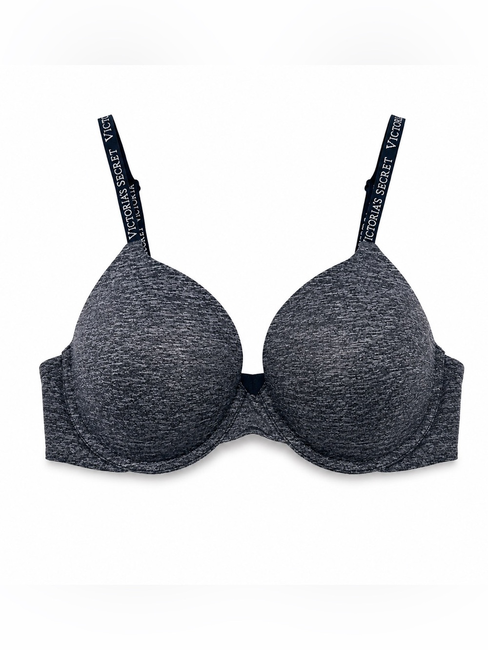 Victoria’s Secret T Shirt Push Up Full Coverage Bra 32D Underwire Heathered gray